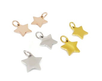 Star pendants made of stainless steel (mirror polishing), gold gold, silver gold, rose gold. 2 rooms