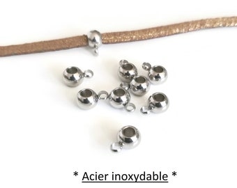 x10 bélières en acier inoxydable, 8.5x6mm, accroche pour pendentif, chaîne ou cordon