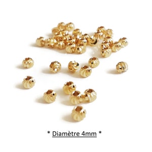 Perles séparateurs en laiton doré or 18k, perles intercalaires à motif relief strié, 10 pièces image 5