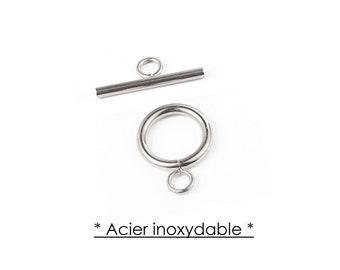 Fermoirs toggles ronds en acier inoxydable. Lot de 4.