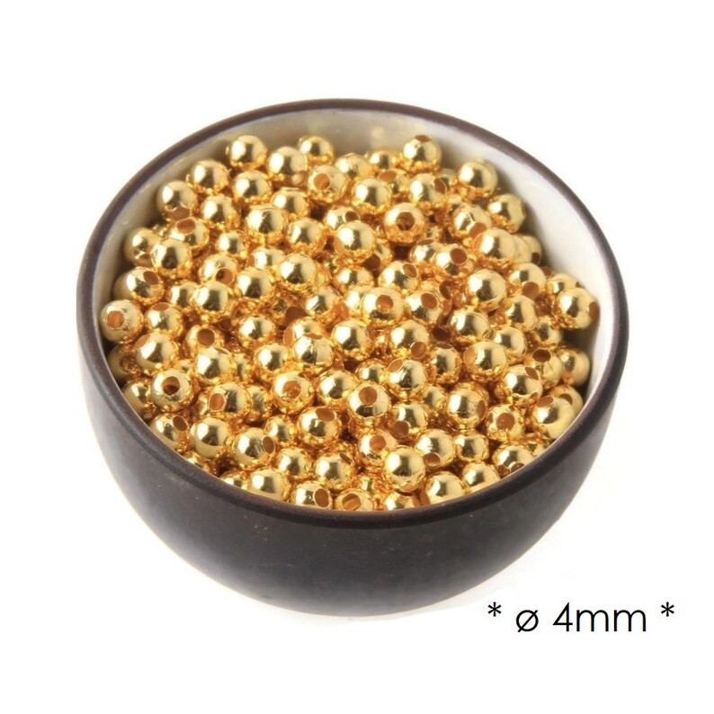 200 x 4mm Gold Plated Round Spacer Beads