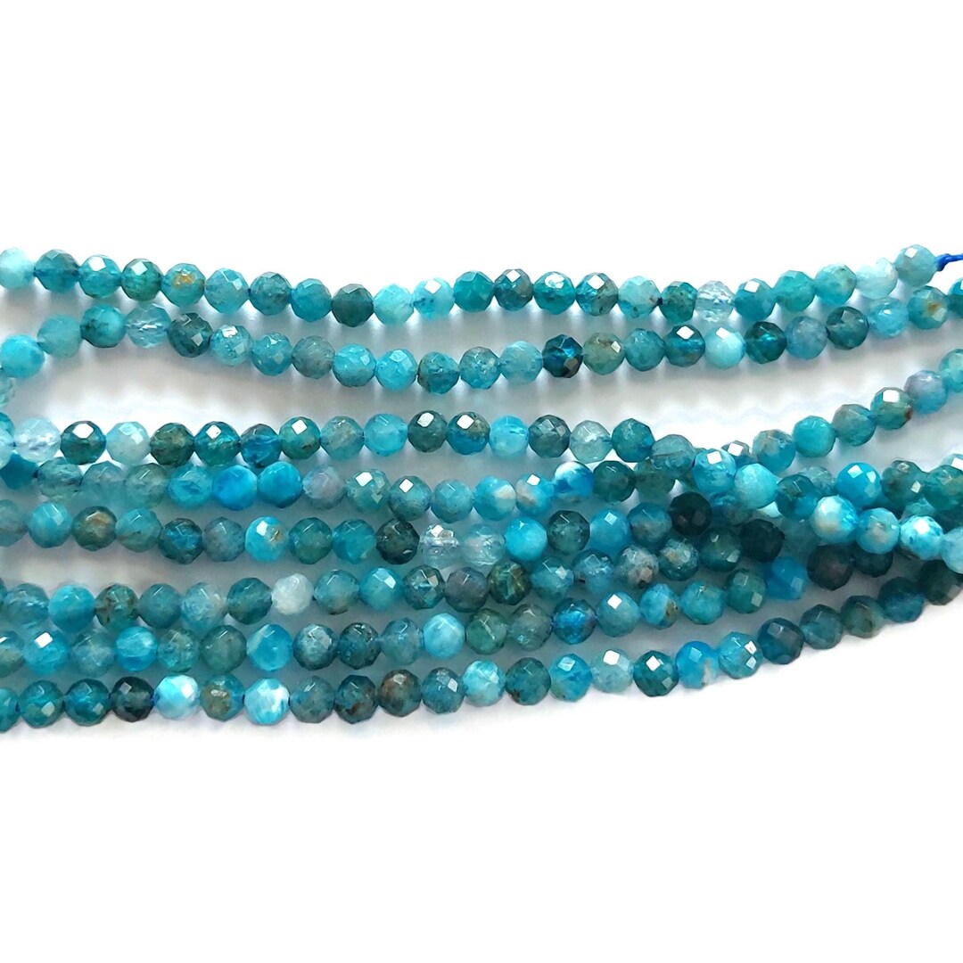 Perles à Facettes En Amazonite Naturelle - Forme Tranche - 6 Brins (86 Carats) - 8-12 Mm - Non Traitée