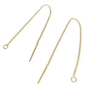 Fine gold-plated stainless steel or 18k gold-plated brass chain for earrings or pendants, thin and delicate, 2 pieces