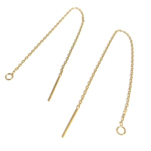 Fine chain in gold-plated stainless steel or 18k gold-plated brass for earrings or pendants, fine and delicate, 2 pieces