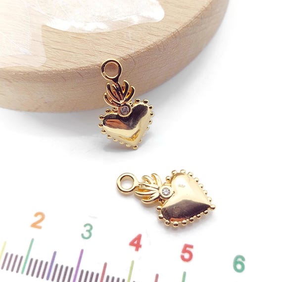 Pendentif Cœur En Or 18 Carats Avec Zircon - Très Bon état - Bijou Vintage Et Romantique