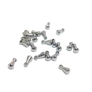 Mini-gouttes de finition / extension en acier inoxydable, 6mm pour chaine, créations bracelet, collier. Lot de 10 ou 30. image 1