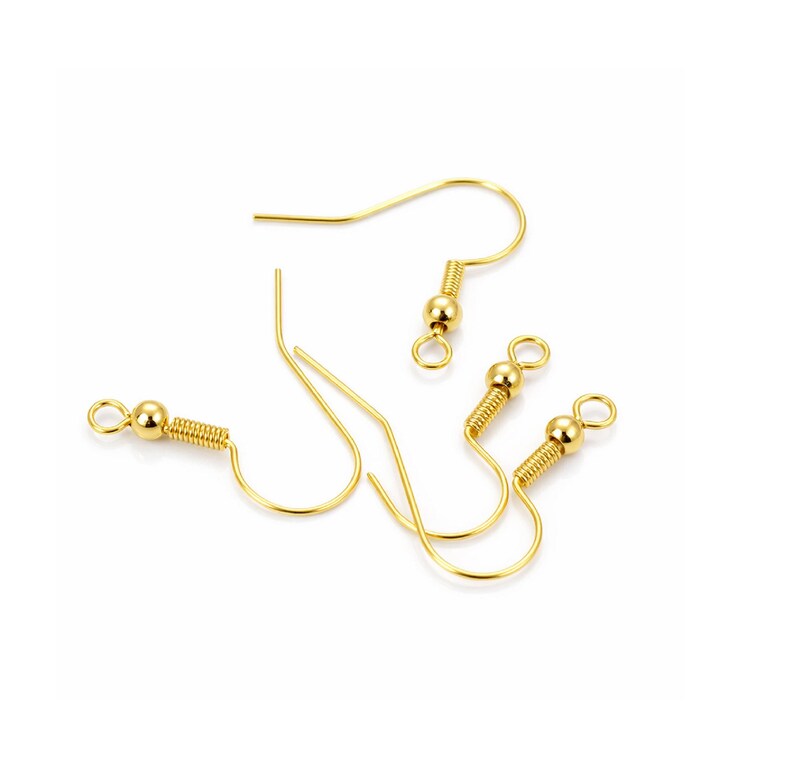 x10 gold-plated stainless steel earring hooks, fishhooks, steel earring findings image 3