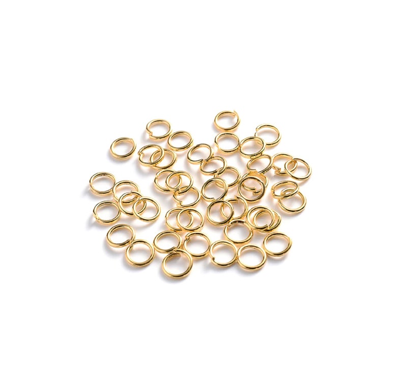 50 open junction rings in 18k gold-plated brass, diameter 4mm image 1