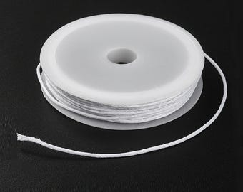 Bobine 90m De Fil Coton Ciré 1.5mm Couleur Crème/ivoire - Neuf, Parfait Pour Créations Et Artisanat