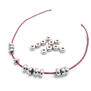 Stainless steel rondelle beads, 4mm/6mm, donut spacers. Set of 20 beads image 2