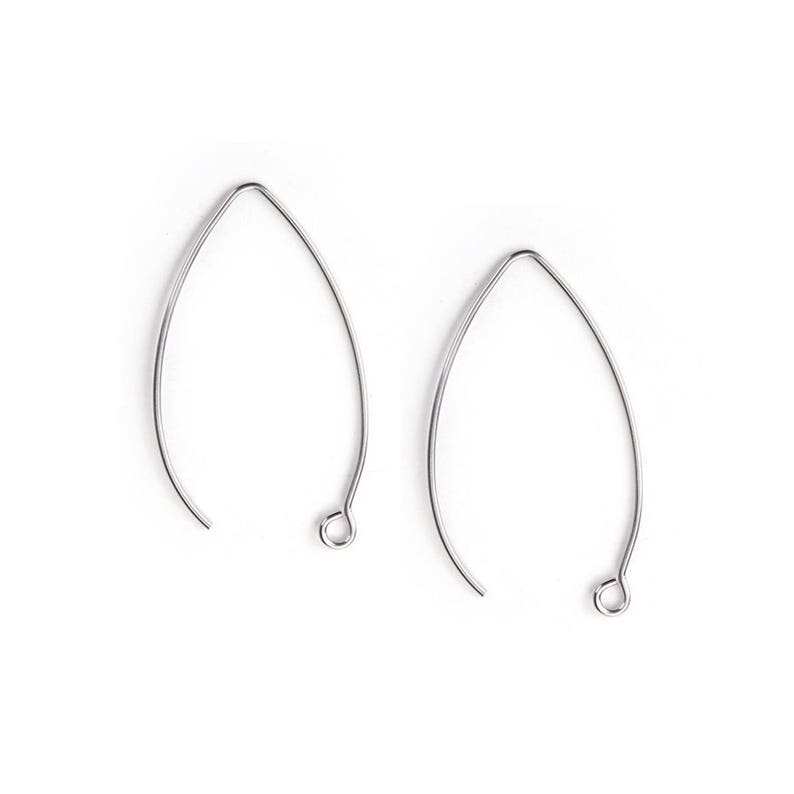 Lot De 200 Crochets Pour Boucles D'oreilles En Acier Inoxydable 304 - 17x22 Mm