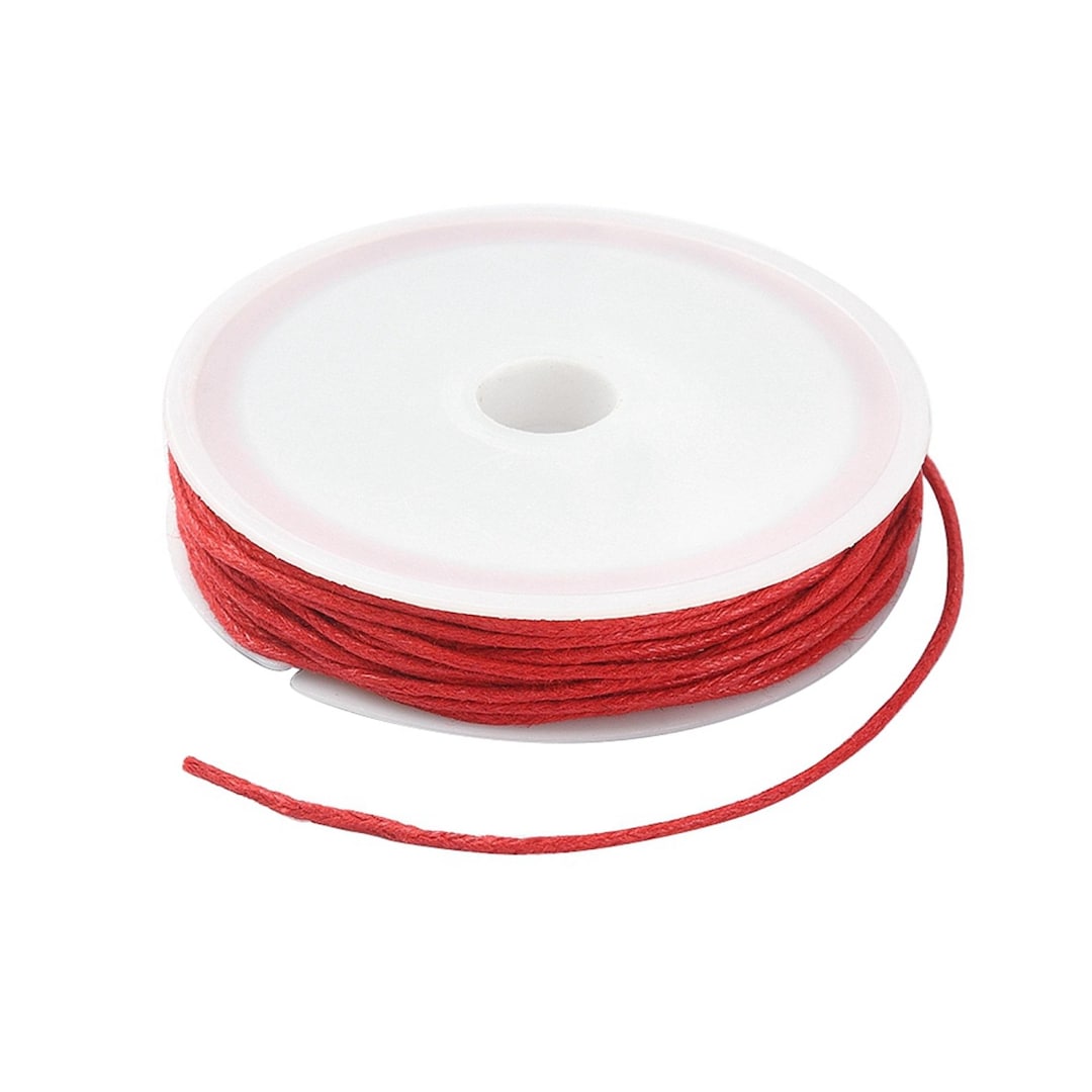 6.80 Meter Spool - Waxed Cotton Thread, Red Color, Diameter 1mm, Cord ...