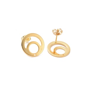 Puces D'oreilles Plaqué Or 18k Avec Zirconium Rond Serti 4 Griffes - Bijouxia - Neuf Avec étiquettes