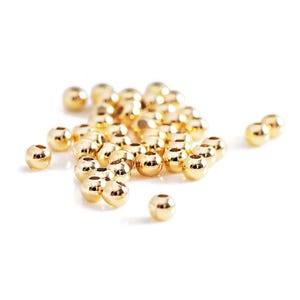 Perles rondes en laiton plaqué or 14k, 4mm 6mm, intercalaires séparateur doré