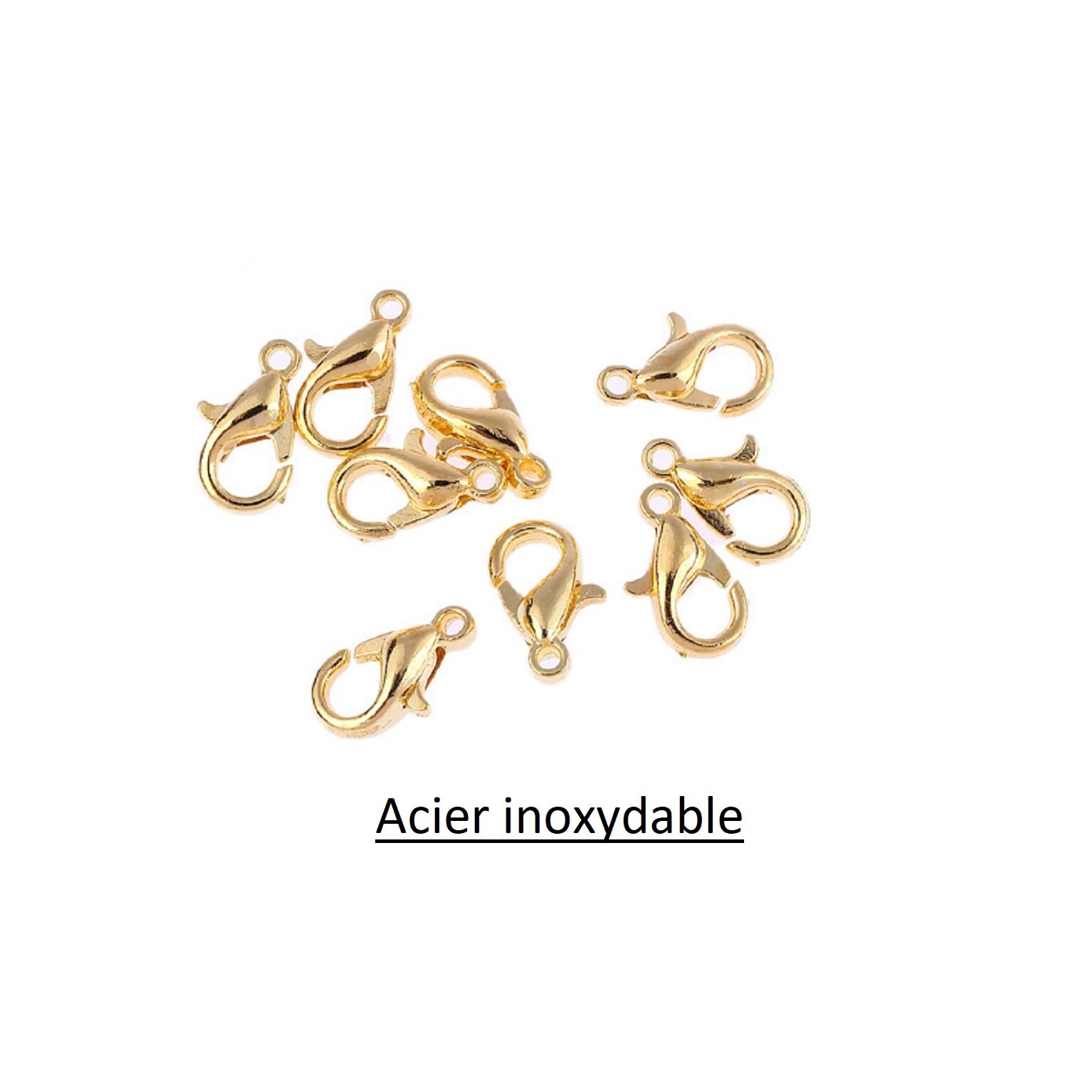 x10 gold stainless steel stainless steel clasp, 9x6mm or 10x6mm