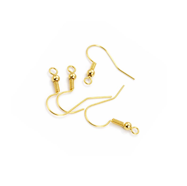 x10 gold-plated stainless steel earring hooks, fishhooks, steel earring findings image 4
