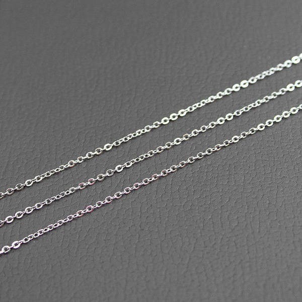 Very fine stainless steel chain, welded convict mesh 2x1.5mm. Sold by the meter or by 5 meters