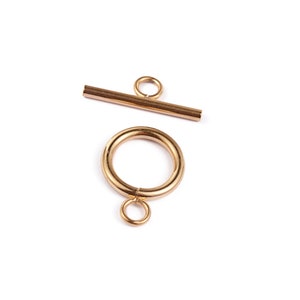 Round toggle clasps in gold stainless steel, 16x12mm, individually or set of 5 pieces