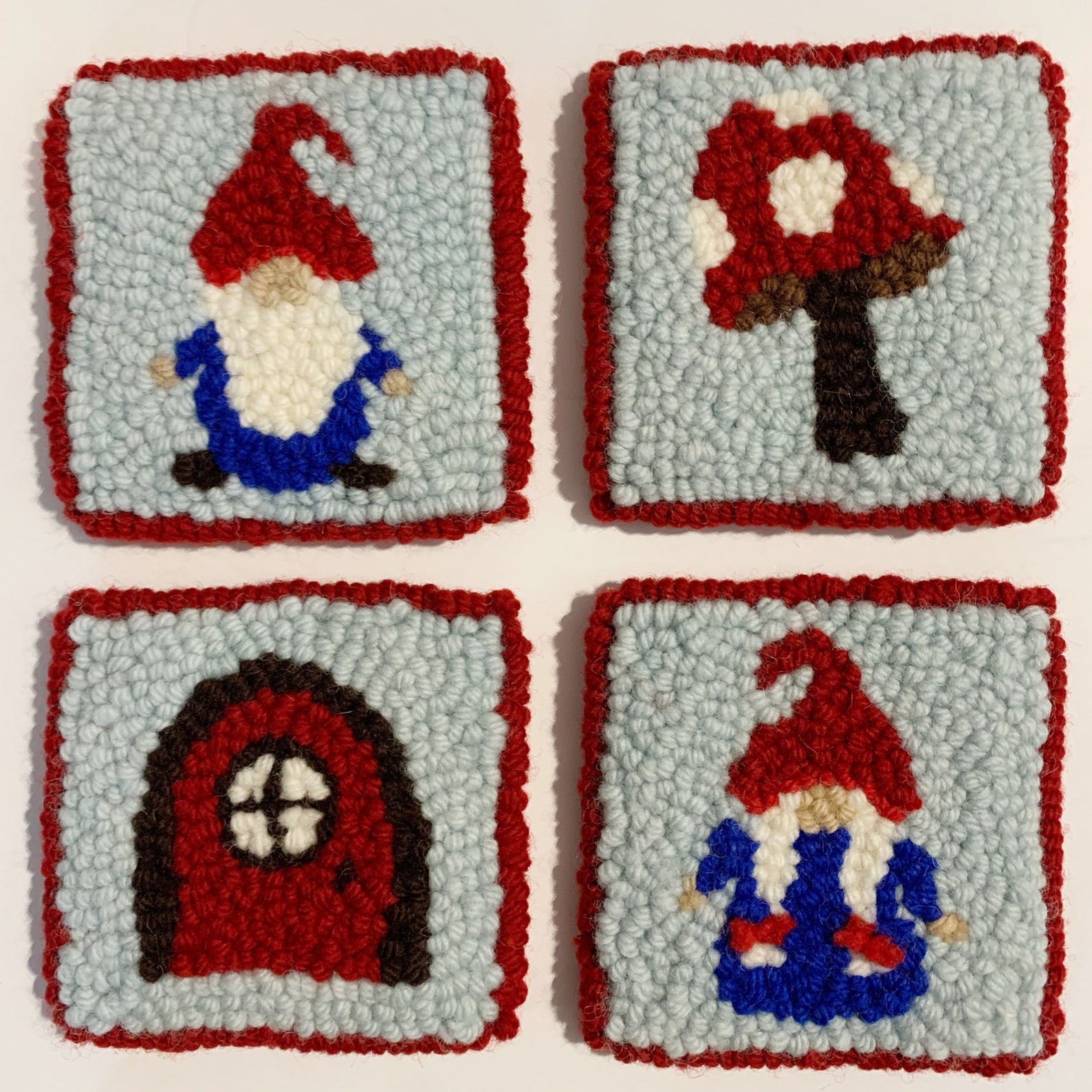 Gnome Mug Rug Pattern Kit Monk's Cloth 24x23 Fits 18x18 Etsy
