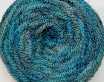 Hand Dyed Blue/green/teal Rug Wool Yarn - 2508STW - excellent for Oxford Regular Needles