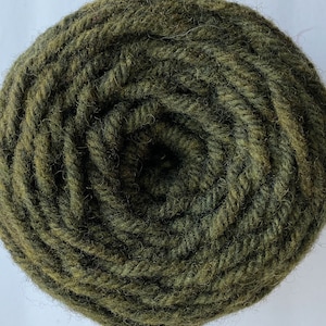 Hand Dyed Olive Heather Green Rug Wool Yarn - 1411STW- excellent for Oxford Regular Needles