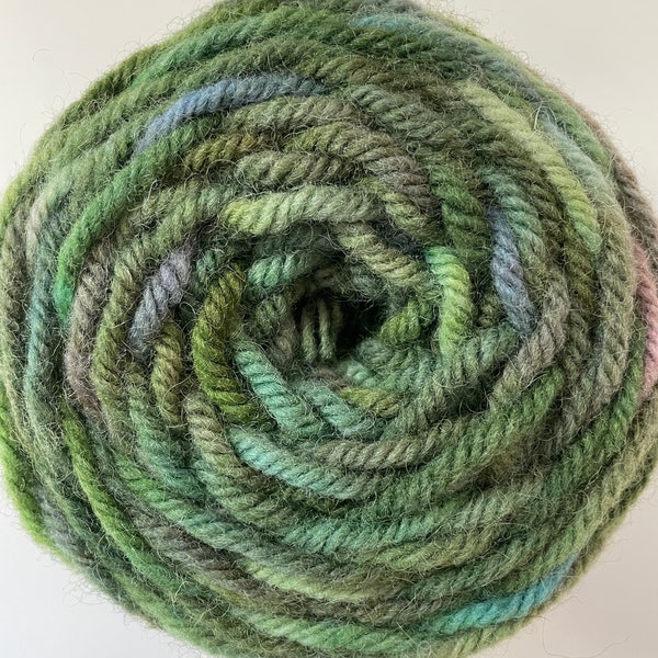 Hand Dyed Green Variegated Rug Wool Yarn- 2401STW - excellent for Oxford Regular Needles