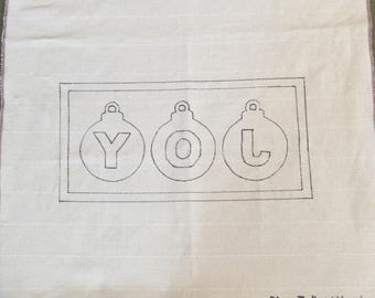 Patterned Monk's Cloth 24x23 inch piece for Rug Hooking - Serged Edges, fits 18x18 inch frame