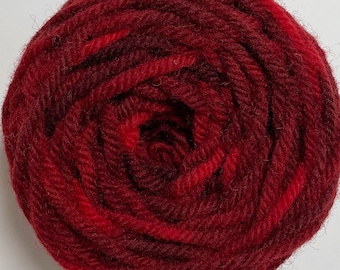 Hand Dyed Dark Red Variegated Rug Wool Yarn - 2106STW - For use with the Oxford Punch Regular Needle