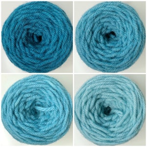 Hand Dyed Turquoise Rug Wool Yarn - 501STW, 502STW, 503STW, 504STW - excellent for Oxford Regular Needles