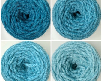 Hand Dyed Turquoise Rug Wool Yarn - 501STW, 502STW, 503STW, 504STW - excellent for Oxford Regular Needles