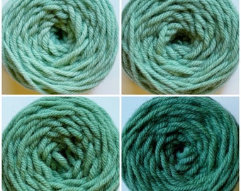 Blue Green Hand Dyed Rug Wool Yarn - 401, 402, 403, 404 - for Oxford Punch Regular Needles
