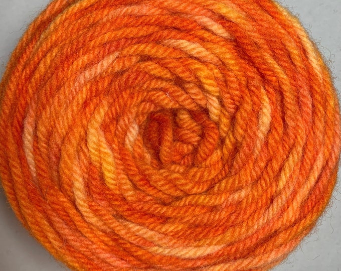 Bright Orange Variegated Hand Dyed Rug Yarn 205STW for Use With the ...