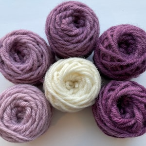 6 Oz plum Rug Yarn Shading Multi Pack, wool -  Punch Needle Rug Hooking - For use with the Oxford Punch Regular Needle