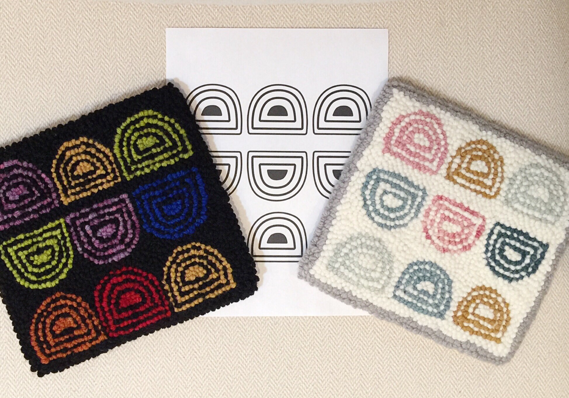 Punch Needle Rug Hooking Pattern with Rug Wool kit Oxford Etsy