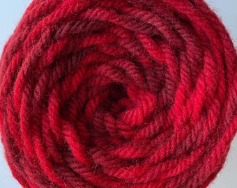 Hand Dyed Red Variegated Rug Wool Yarn - 2105STW - For use with the Oxford Punch Regular Needle