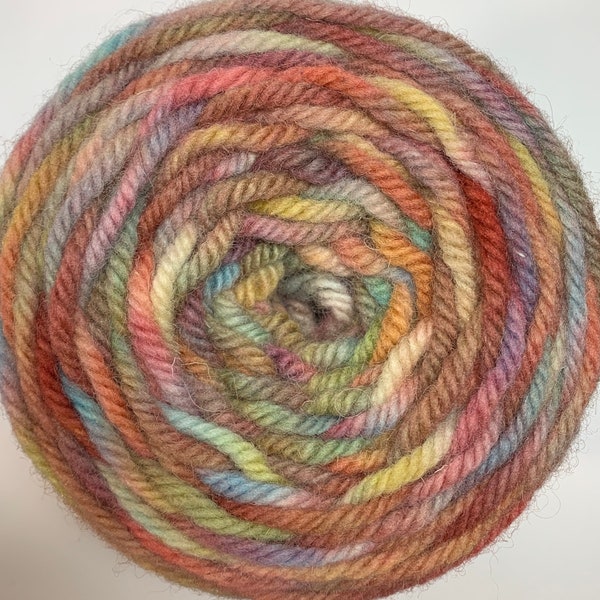 Hand Dyed Rainbow Rug Wool Yarn - 2602STW - excellent for Oxford regular punch needles