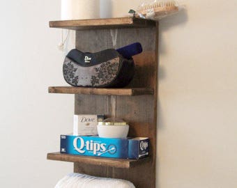 Everyday Towel Rack, Bathroom Towel Rack, 4 Tier Bath Storage, Floating Shelf, Hotel Style, Rustic bathroom towel rack