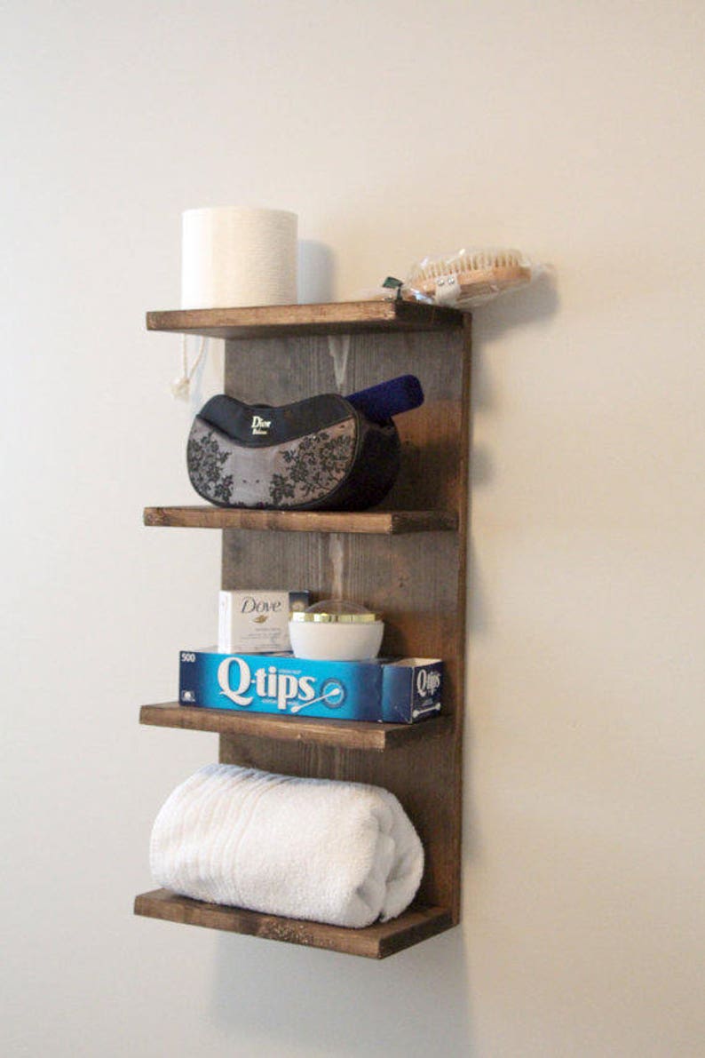 Rustic Bathroom Towel Rack Everyday Towel Rack 4 Tier Bath Storage Bathroom Towel Rack Floating Shelf Hotel Style Bathroom Home Living Gkjwonosaricom