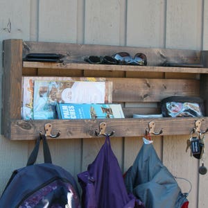 32 inch Entryway Organizer, Mail organizer, letter holder, key organizer, Rustic Entry Organizer, Keys Phone Mail Holder, Rustic Wood Coat