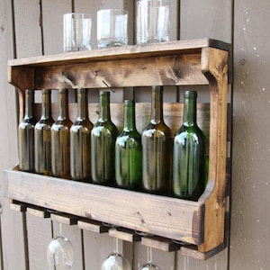 Large 12 bottles Wine Rack, Wine Rack, Unique Wine Rack, Wedding Gift, Rustic Shelf, Wine Shelf, Wine, Wall Decor, Home Decor