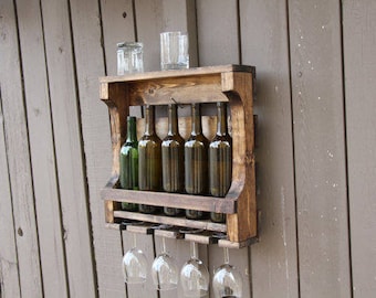Floating Wine Rack, Housewarming Wedding Gift, Wine Rack, Unique Wine Rack, Wedding Gift, Rustic Shelf, Wine Shelf, Wine, Wall Decor
