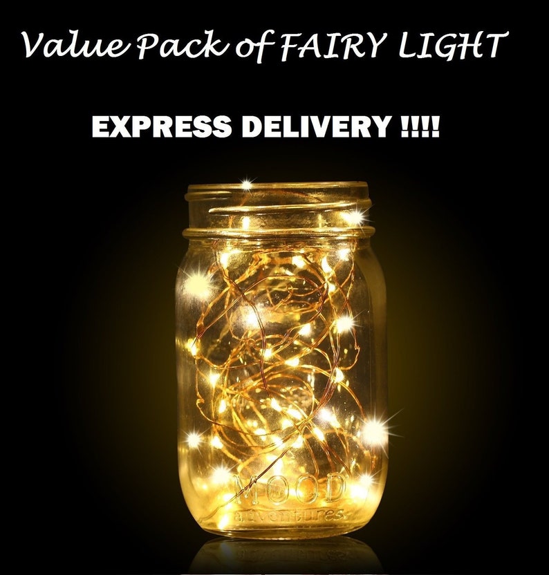 Value Pack 20 LEDs Fairy Lights Wedding Decorations silver Etsy