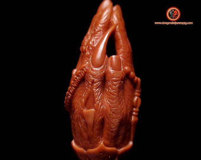 Buddha hands in prayer with mala Olive core carved by master Buddhist sculptor rare unique piece Cabinet of Curiosity