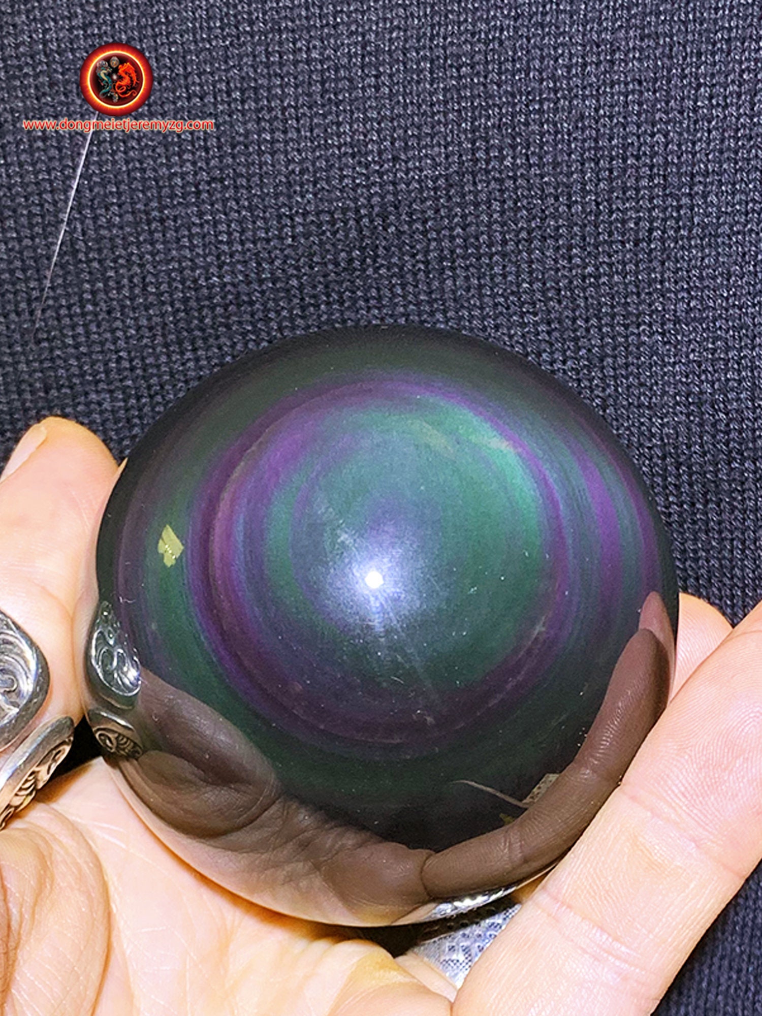 Sphère en Obsidienne Oeil Celeste de Qualité A+. 0.347 Kg 20.42 cm Circonférence 6.50 Diamètre