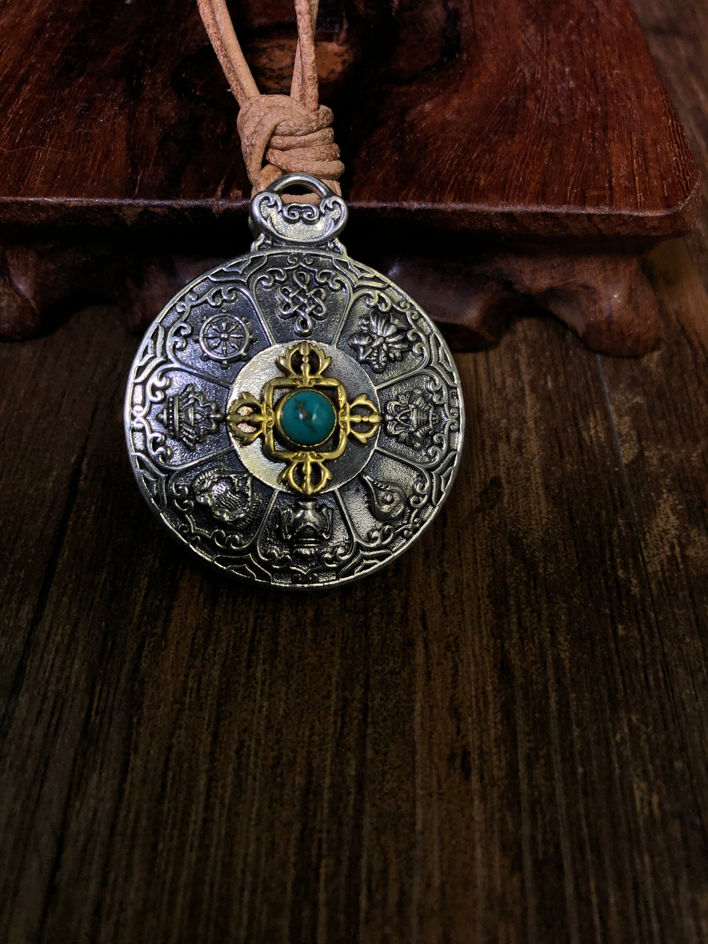 Buddhist Pendant Tibetan Protective Amulet Silver 925 And Copper