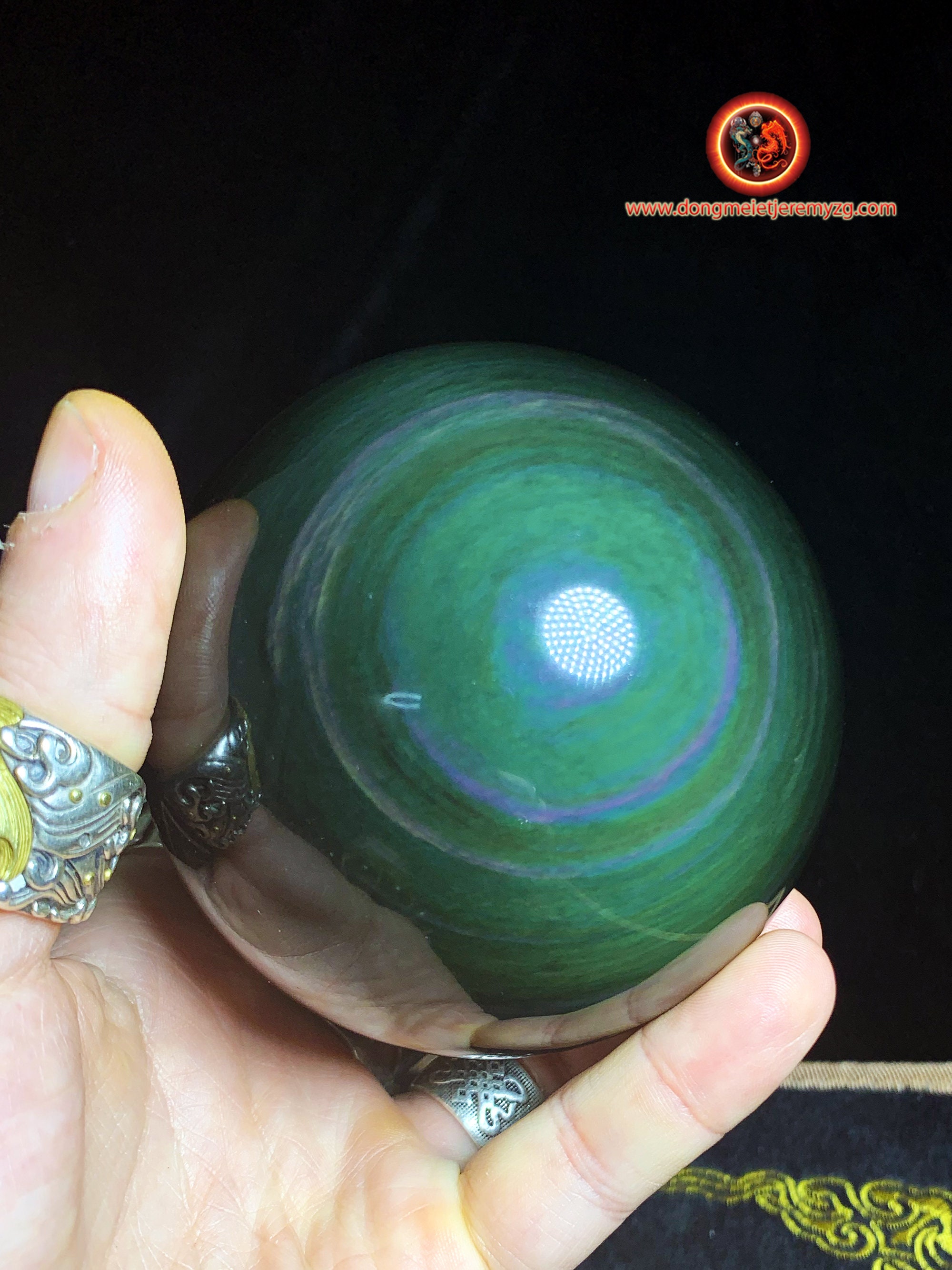 Sphère en Obsidienne Oeil Celeste de Qualité A+. 0, 895 Kg 90 mm Diamètre