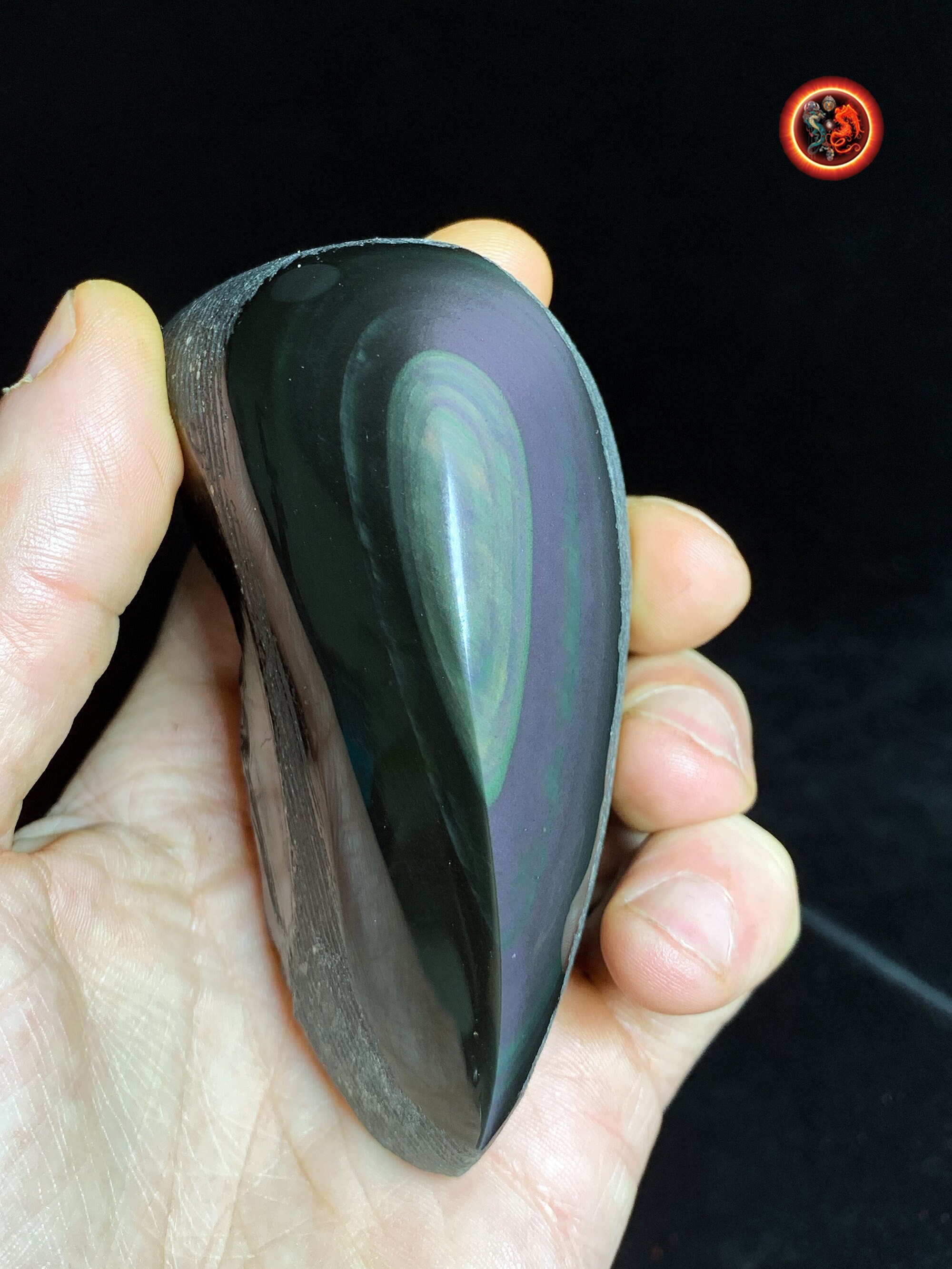 Forme Libre en Obsidienne Oeil Celeste. Semi Brute. 94/45/51 mm 0, 259 Kg. Obsidienne Naturelle Du M