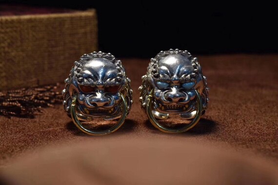Buddhist Lion Buddha Ring Ä½ç® Feng Shui In Silver 925 And Etsy
