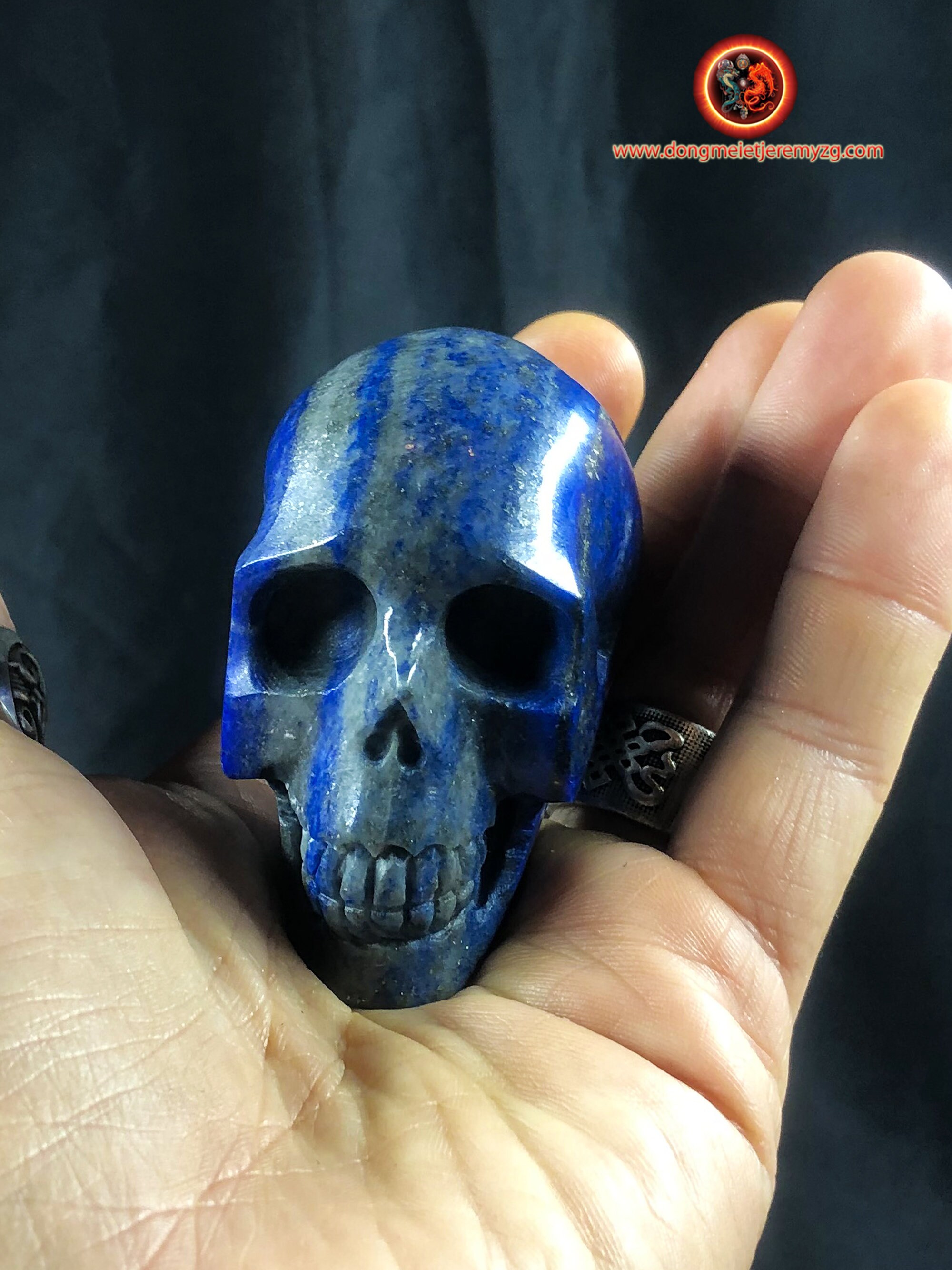 Crâne de Cristal en Lapis Lazuli Entièrement Réalisé à La Main Pièce Unique 5, 5/4, 5/3cm 0, 185Kg