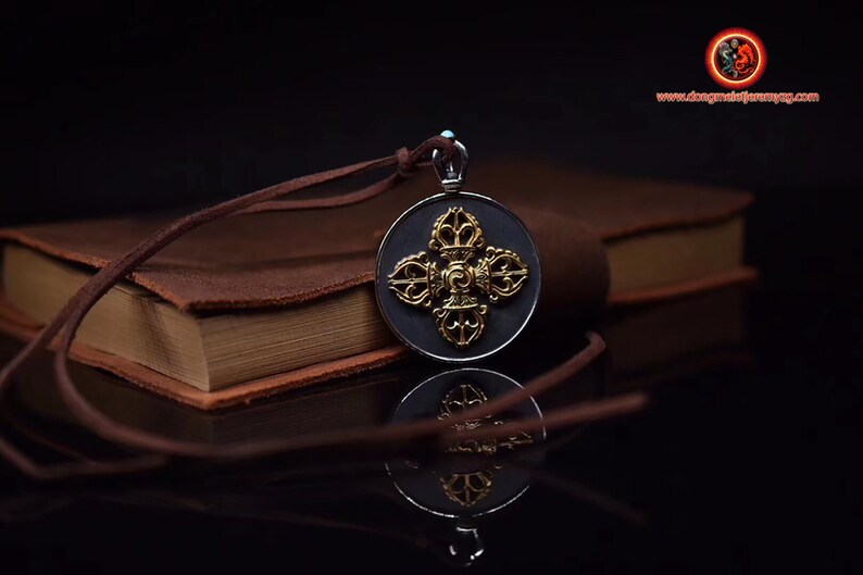 dorje Buddhist protection pendant vajrayana Buddhism vajra copper and turquoise Japanese Silver 925 Tibetan Chinese